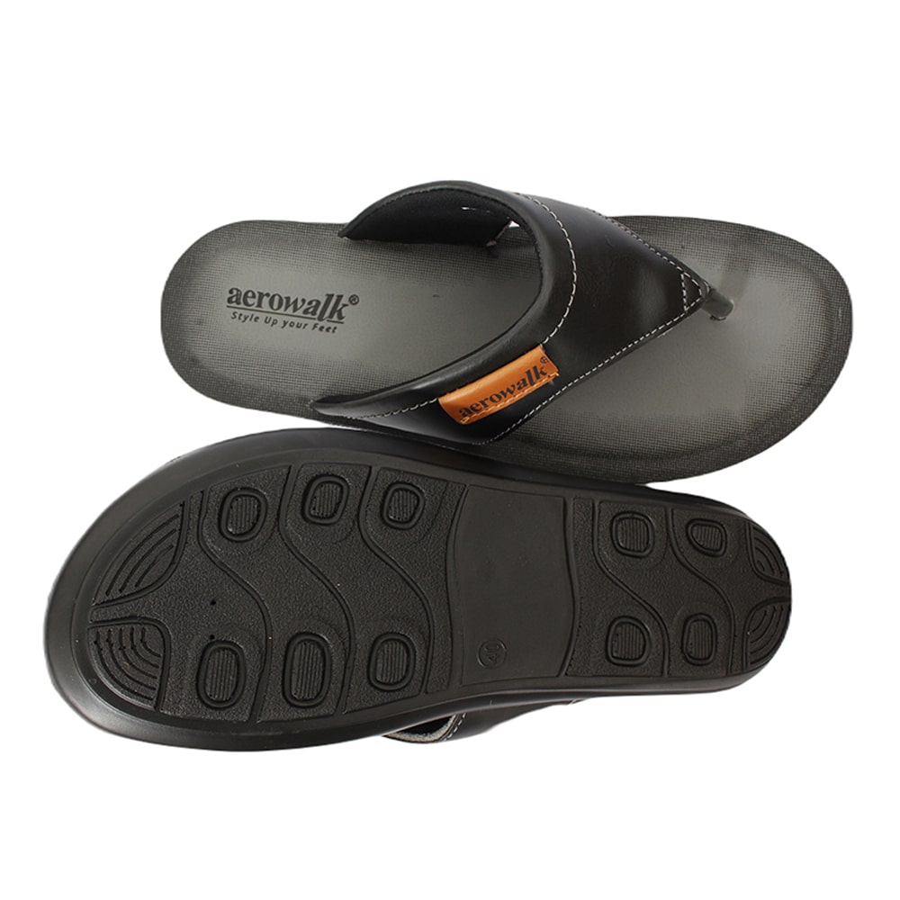 Aerowalk Men Slipper #4378 - BLACK