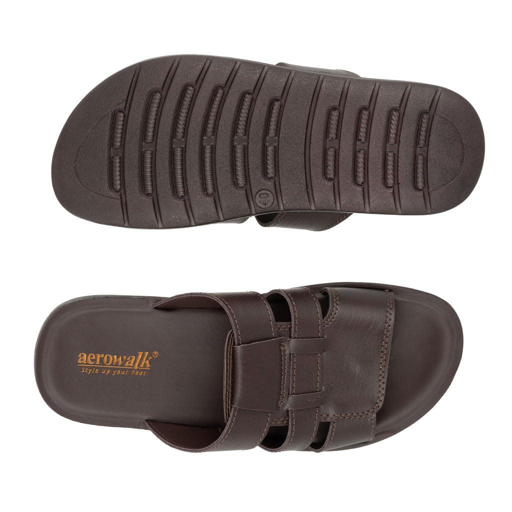 Aerowalk Men Slipper #9619 - BROWN