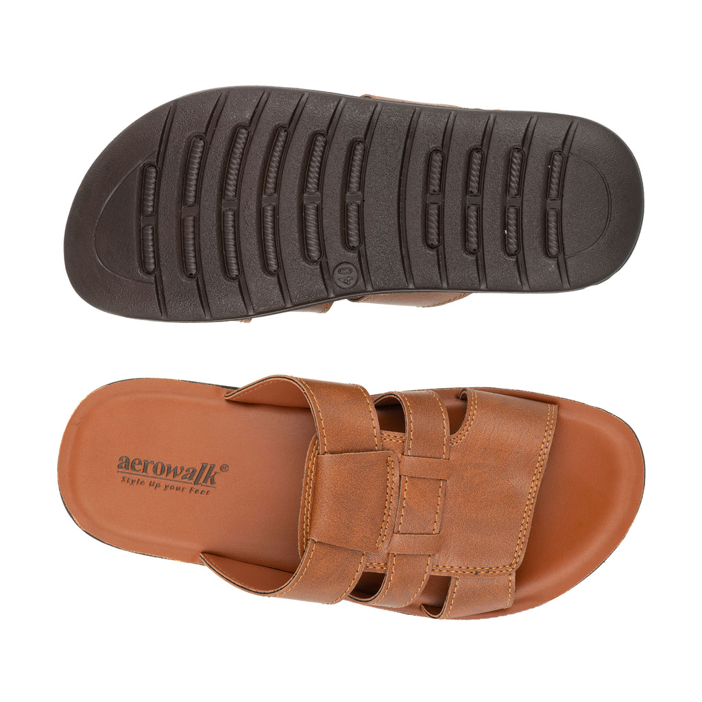 Aerowalk Men Slipper #9619 - TAN
