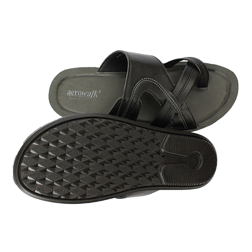 Aerowalk Men Slipper #NV56 - BLACK