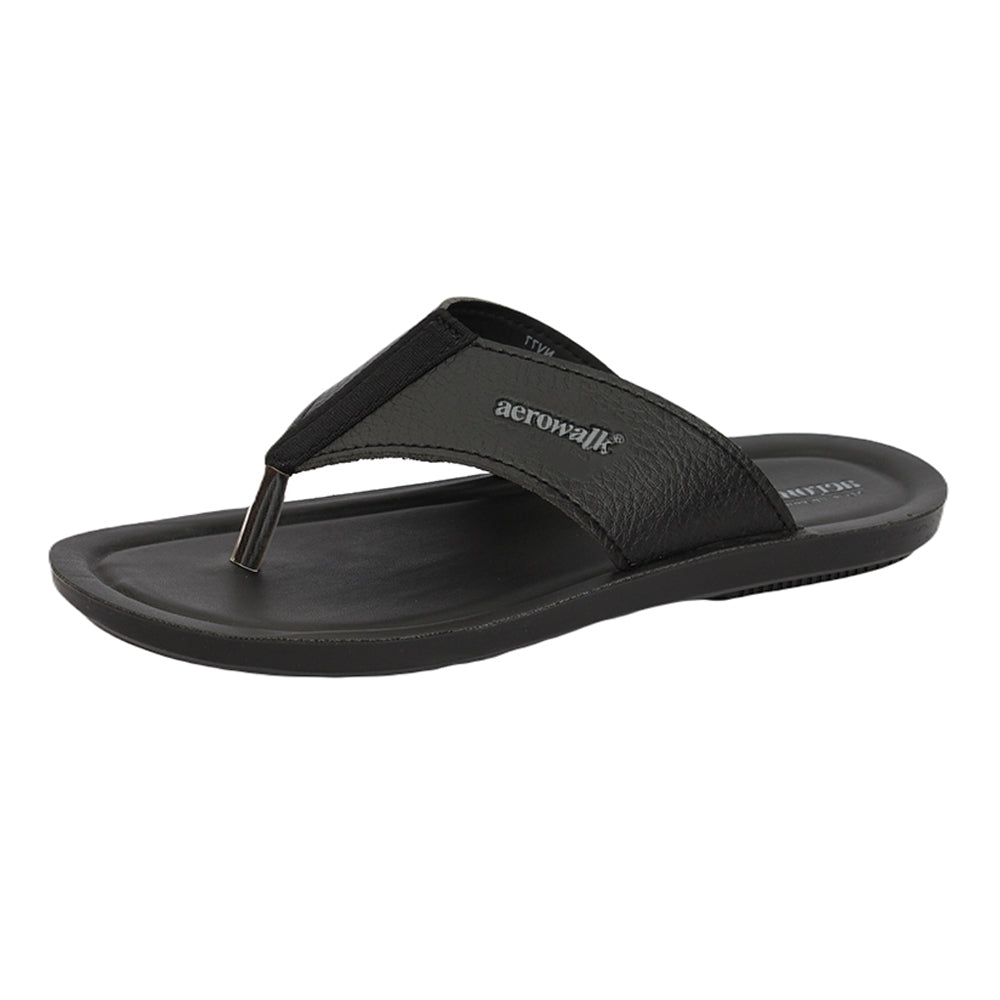 Aerowalk Men Slippers #NV77 - BLACK