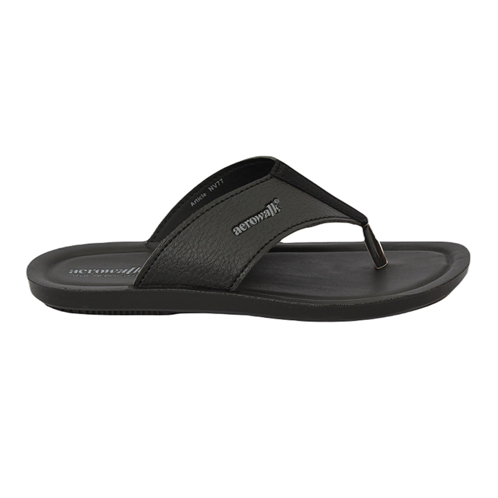 Aerowalk Men Slippers #NV77 - BLACK