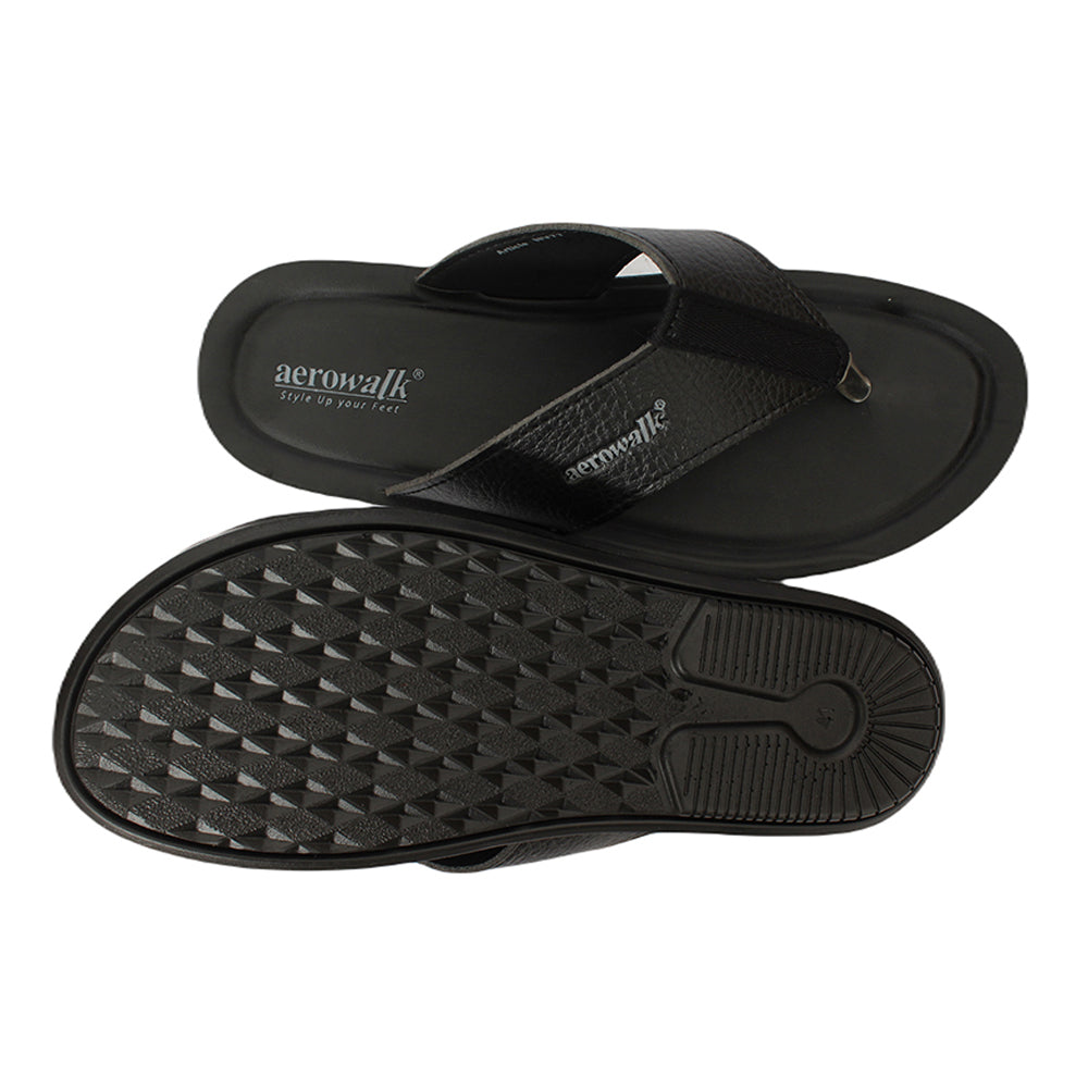 Aerowalk Men Slippers #NV77 - BLACK