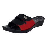 Aerowalk Women Slipper #0423 - BLACK & RED