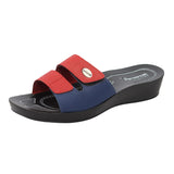 Aerowalk Women Slipper #0423 - RED & BLUE