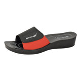 Aerowalk Women Slippers #0440 - BLACK & RED