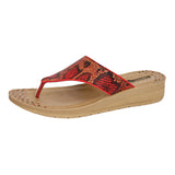 Aerowalk Women Slippers #9213 - CHERRY & GOLD