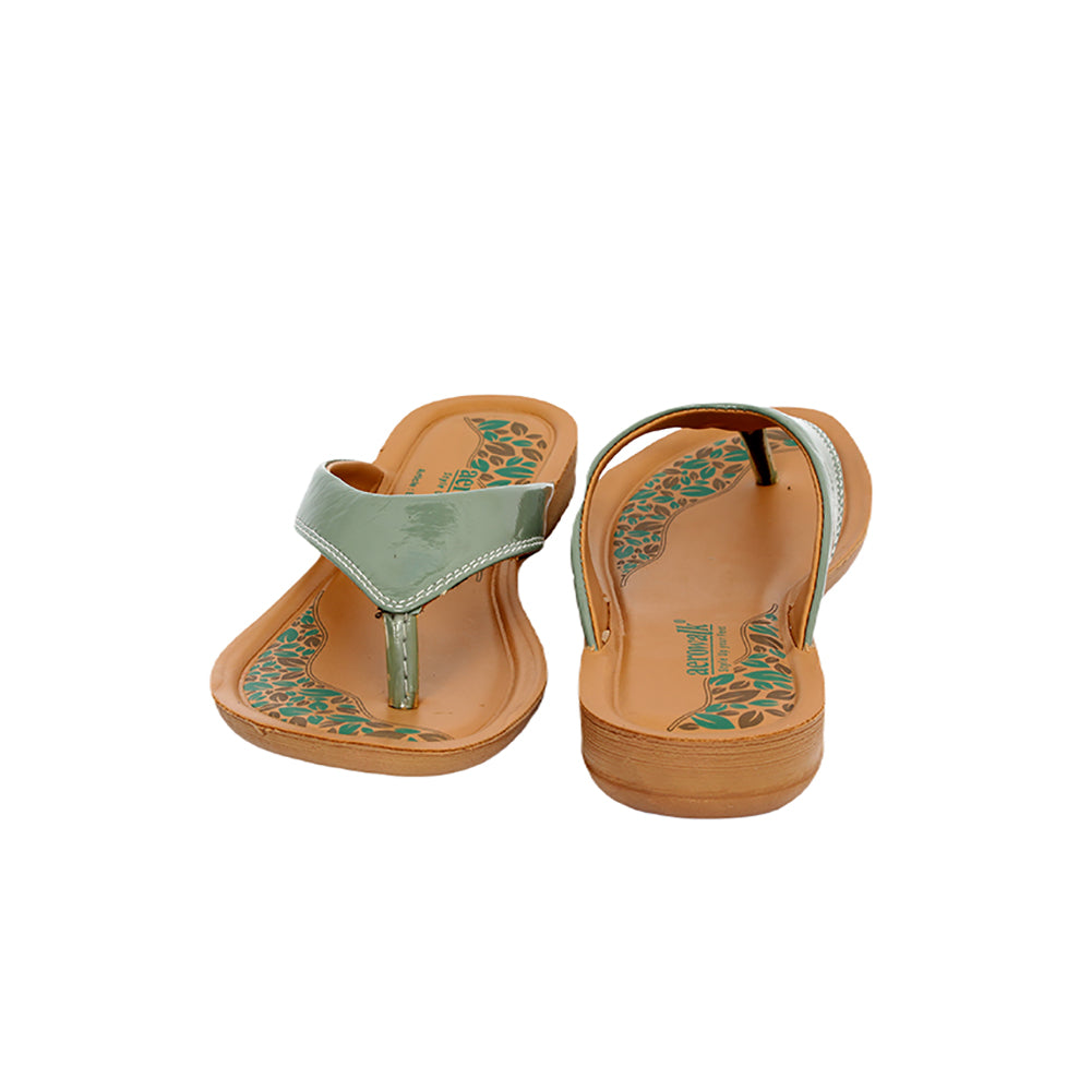 Aerowalk Women Slippers #BIA7 - LIGHT GREEN