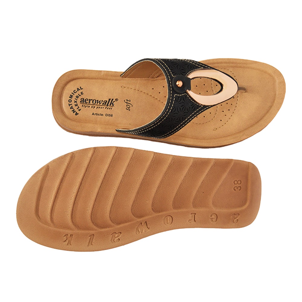 Aerowalk Women Slipper #DI58 - BLACK