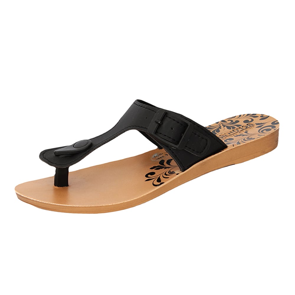 Aerowalk Women Slippers #IRD7 - BLACK