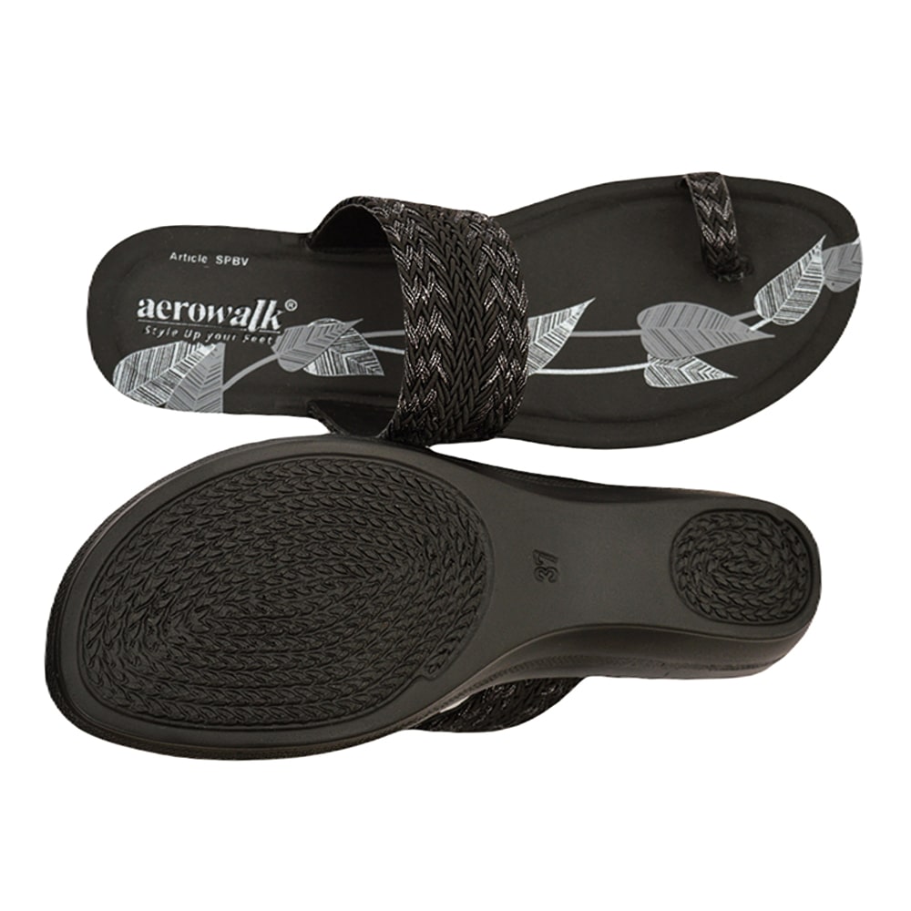 Aerowalk Women Slippers SPBV BLACK The Condor Trendz Store