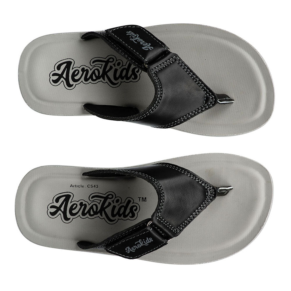 Aerokids Boys Flip Flops #CS43 - BLACK