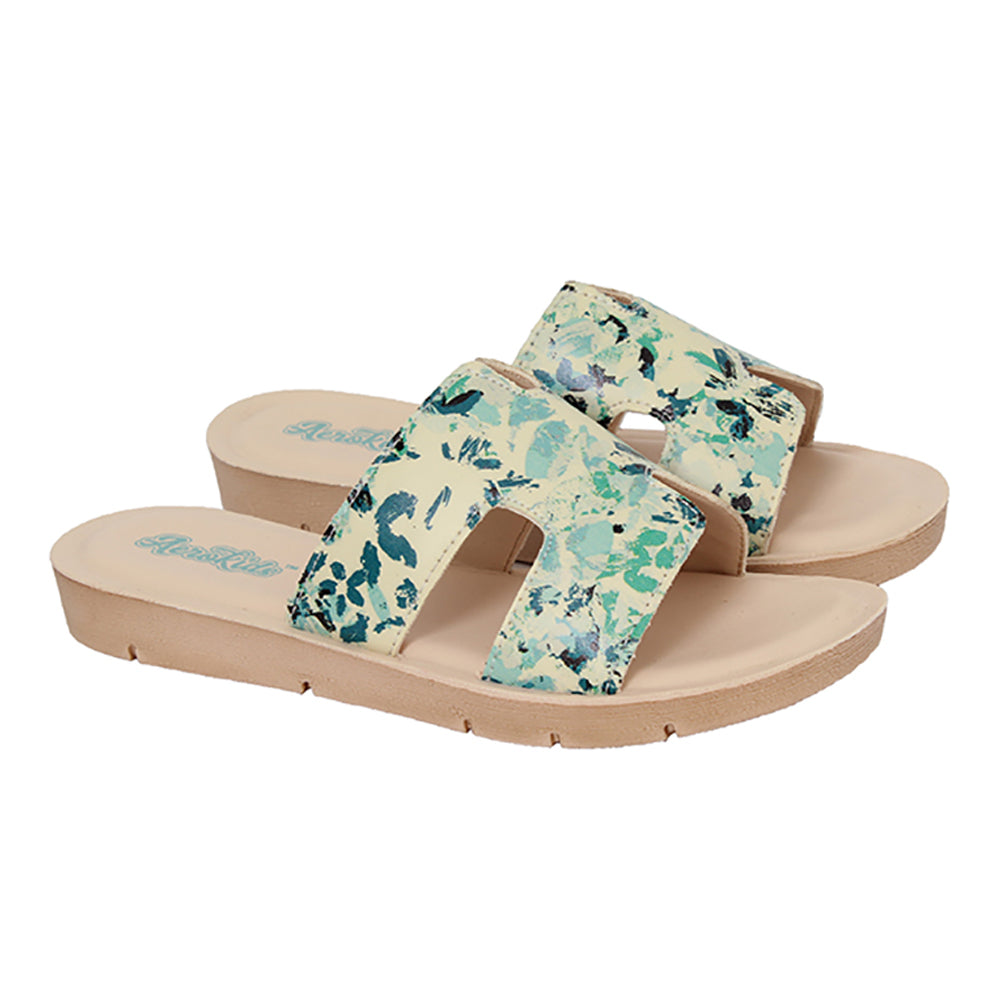 Aerokids Girls Slippers #EM33 - ROYAL GREEN