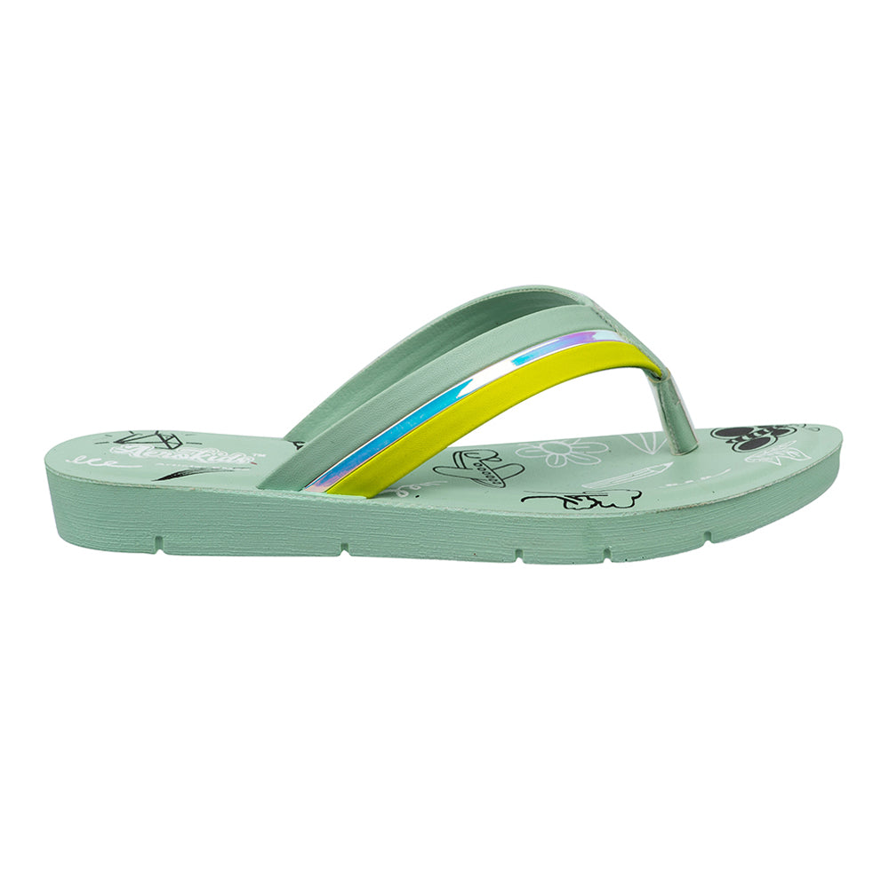 Mint green top flip flops