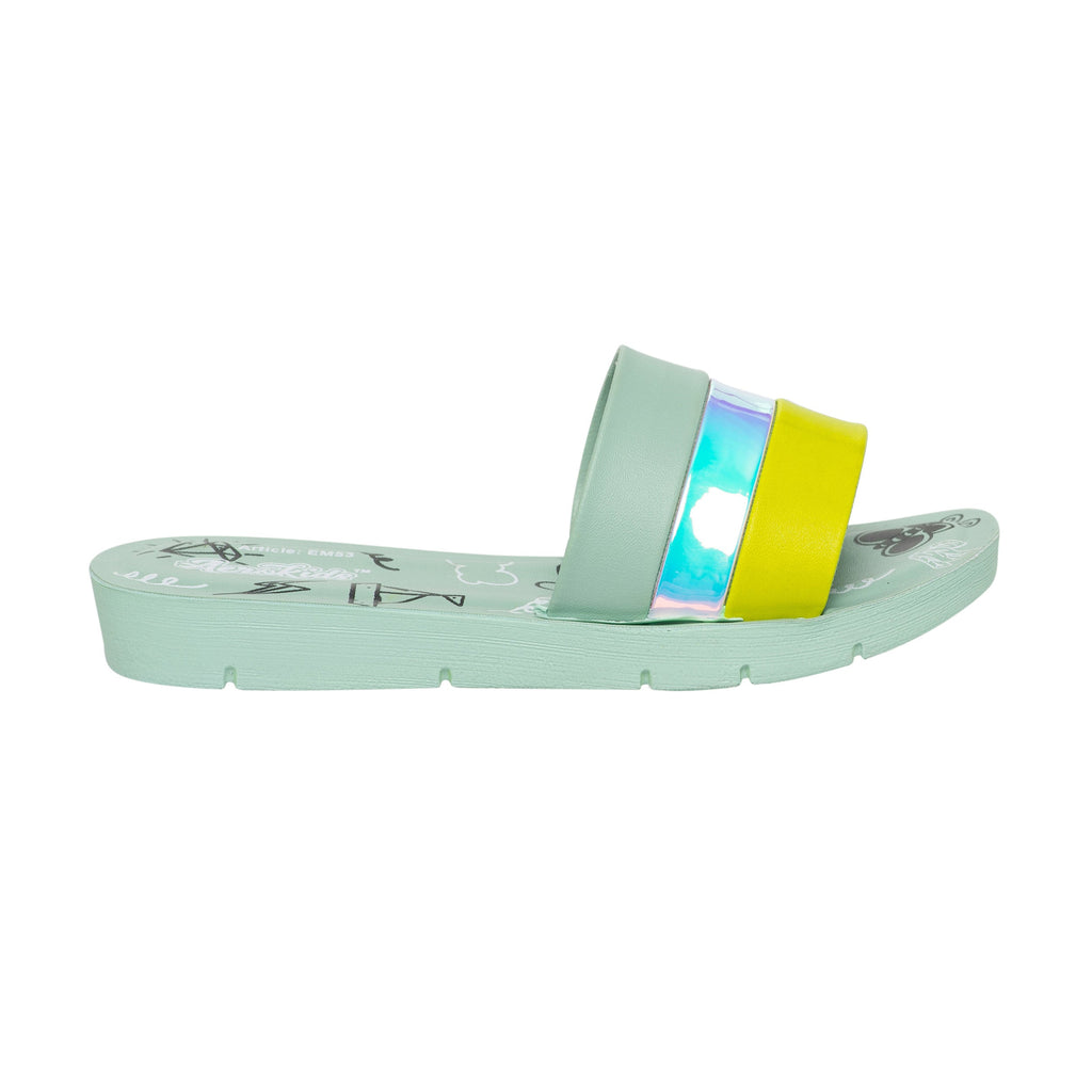 Aerokids Girls Slippers #EM53 - MINT GREEN