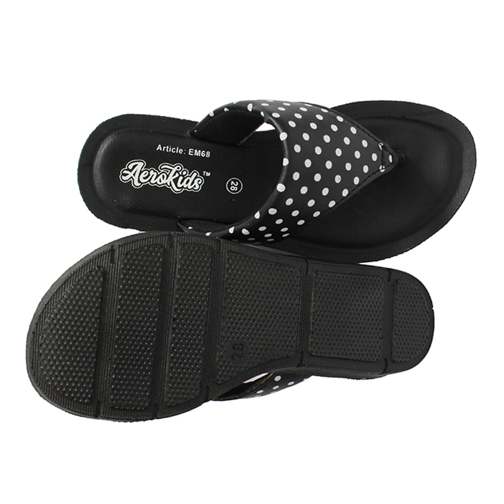 Aerokids Girls Slippers #EM68 - BLACK