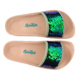 Aerokids Girls Slippers #KG52 - GREEN