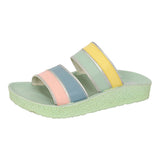 Aerokids Girls Slippers #KG53 - MINT GREEN
