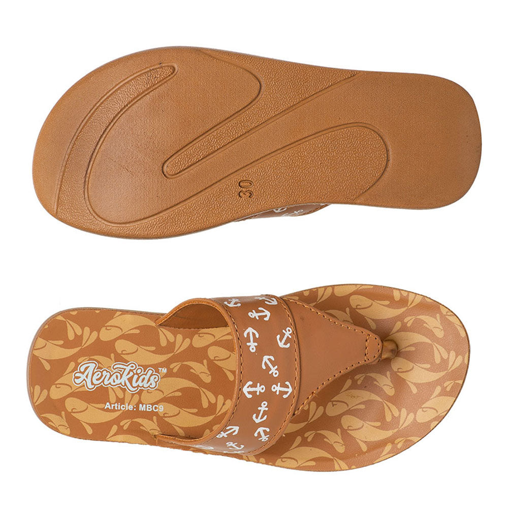 Aerokids Girls Slipper #MBC9 - TAN