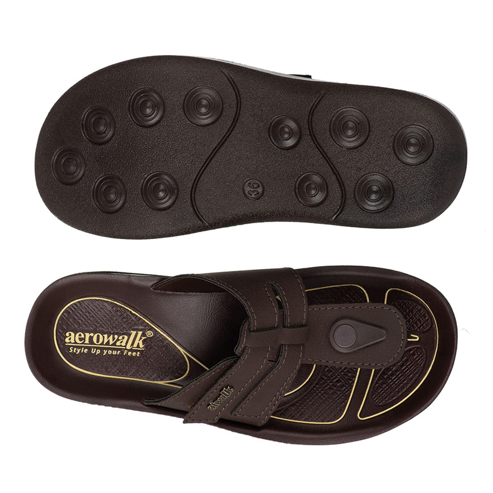 Aerowalk Women Slipper #1312 - BROWN