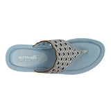 Aerowalk Women Blue Slip-on Sandal with Laser-cut Upper (AT68_BLUE)