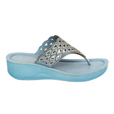 Aerowalk Women Blue Slip-on Sandal with Laser-cut Upper (AT68_BLUE)