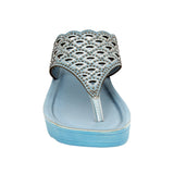 Aerowalk Women Blue Slip-on Sandal with Laser-cut Upper (AT68_BLUE)