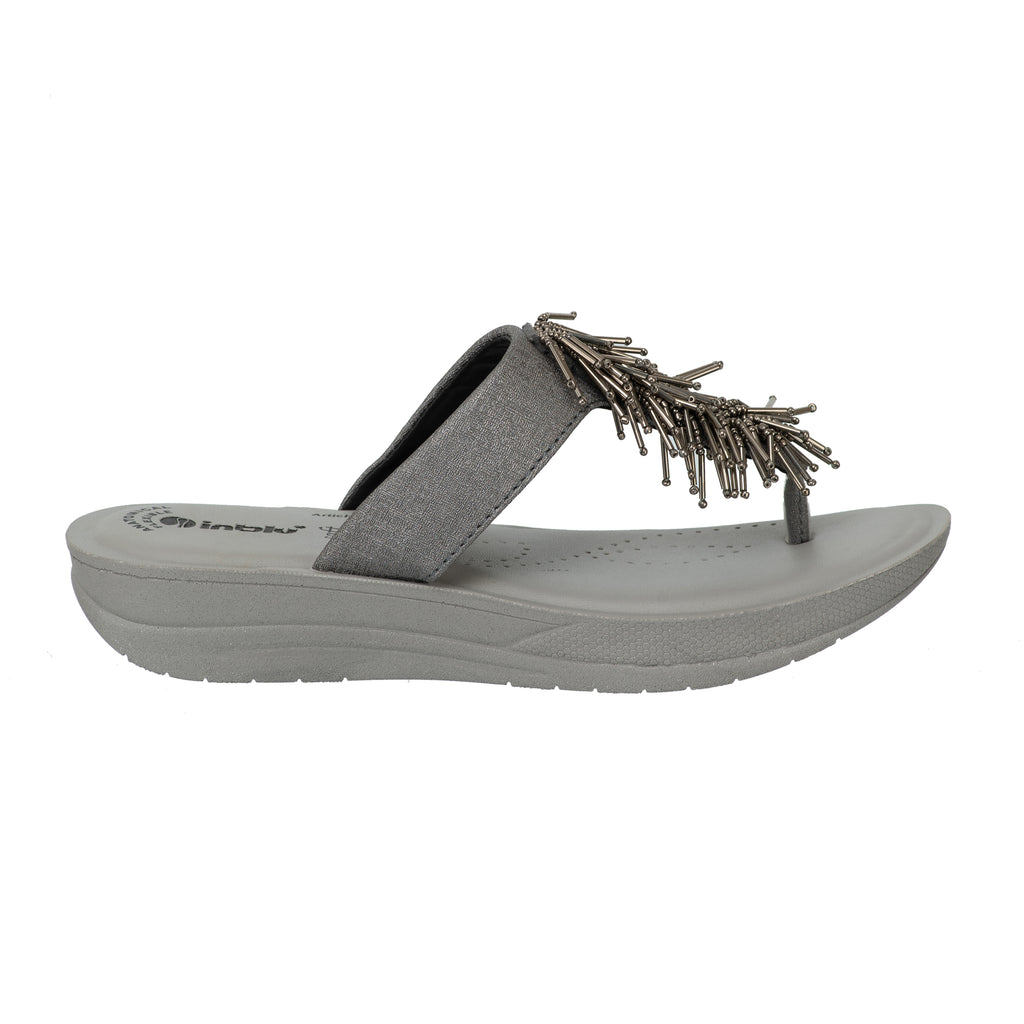 Inblu Women Slipper #CR37 - GUN METAL