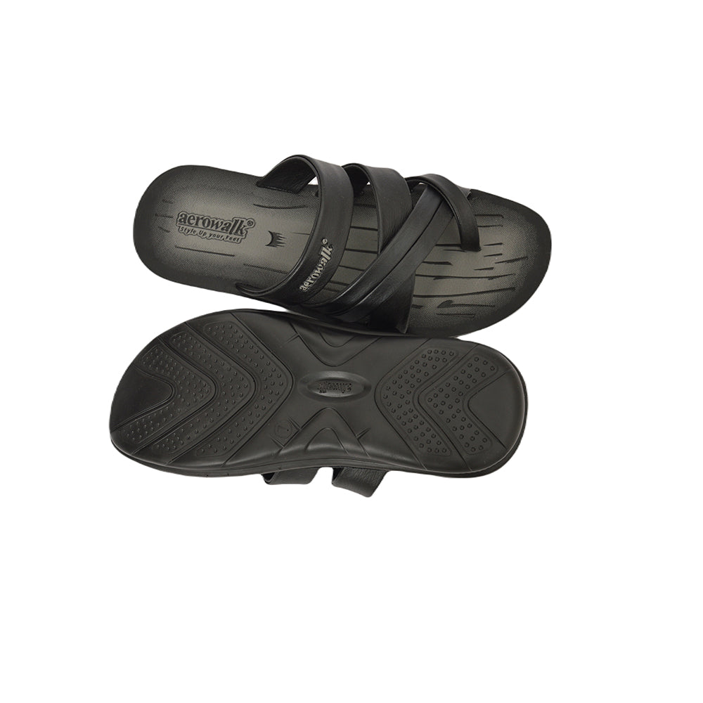 Aerowalk Men Slippers #AK01 - BLACK