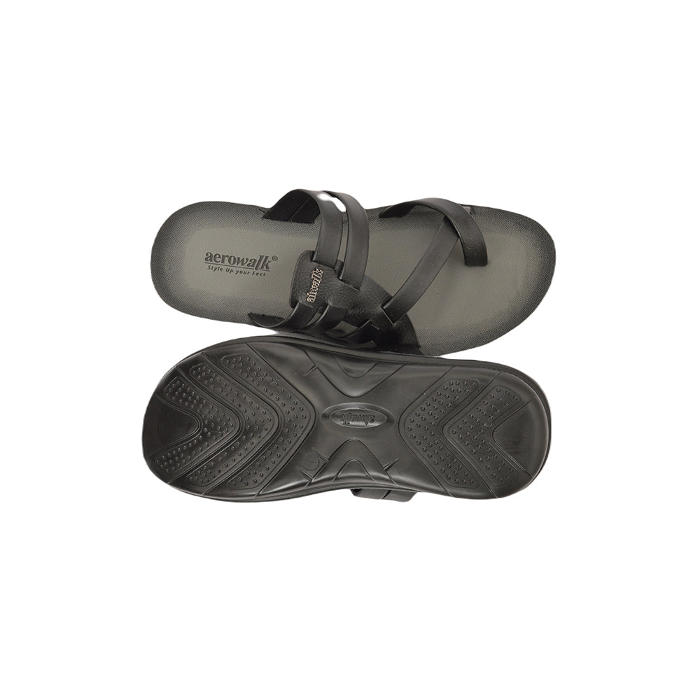 Aerowalk Men Slippers #AK08 - BLACK