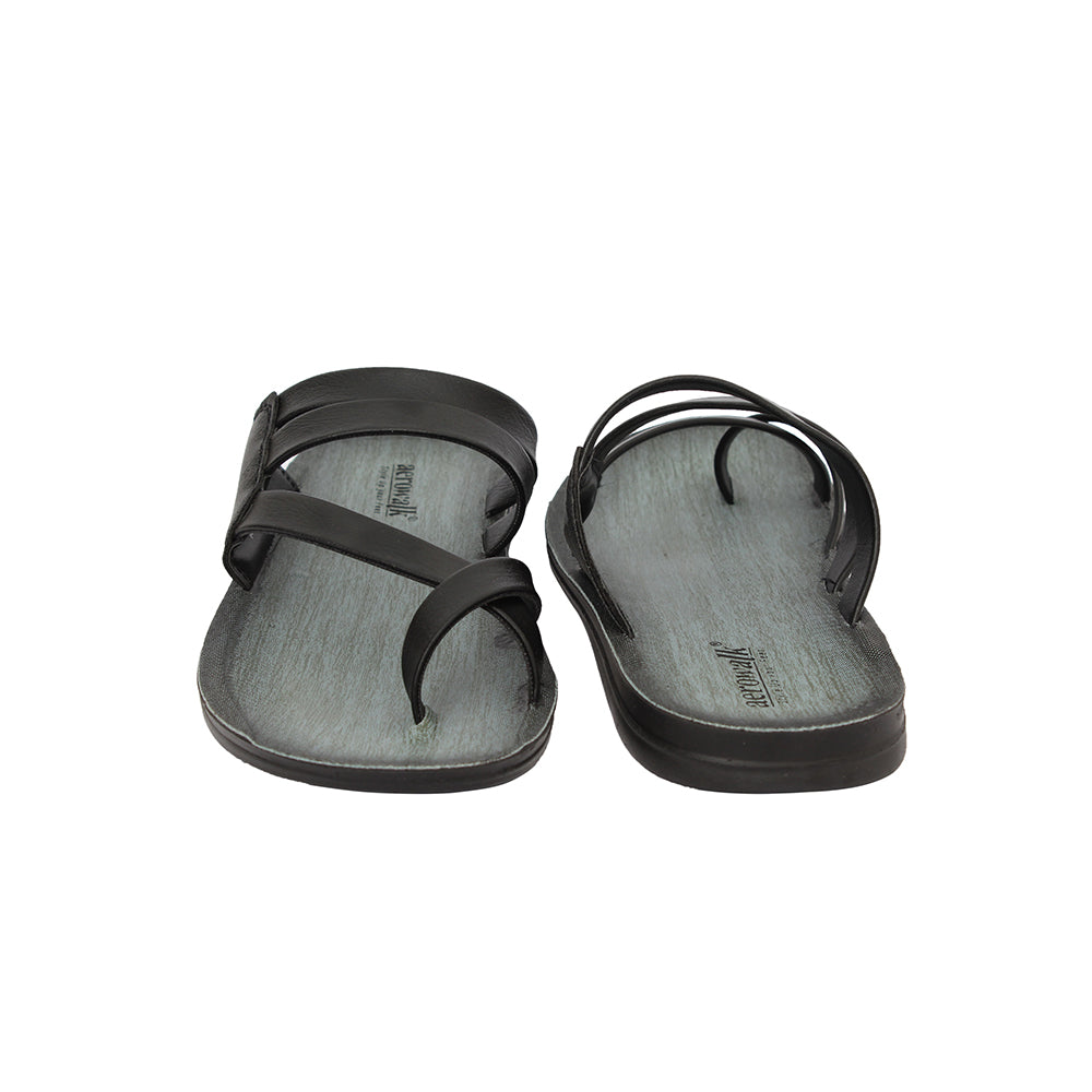 Aerowalk Men Slippers #HR58 - BLACK