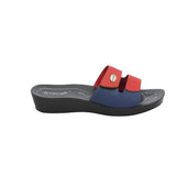 Aerowalk Women Slipper #0423 - RED & BLUE