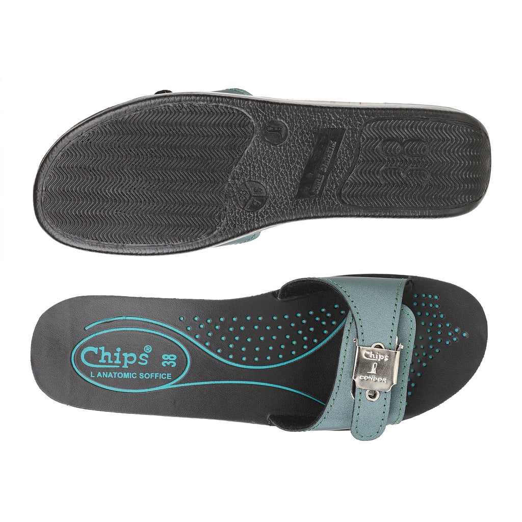 CHIPS Women Slipper #0702 - BOTTLE GREEN
