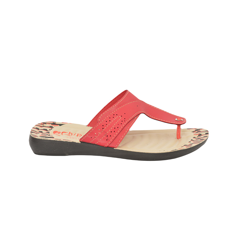 Chips Women Slippers #3048 - RED