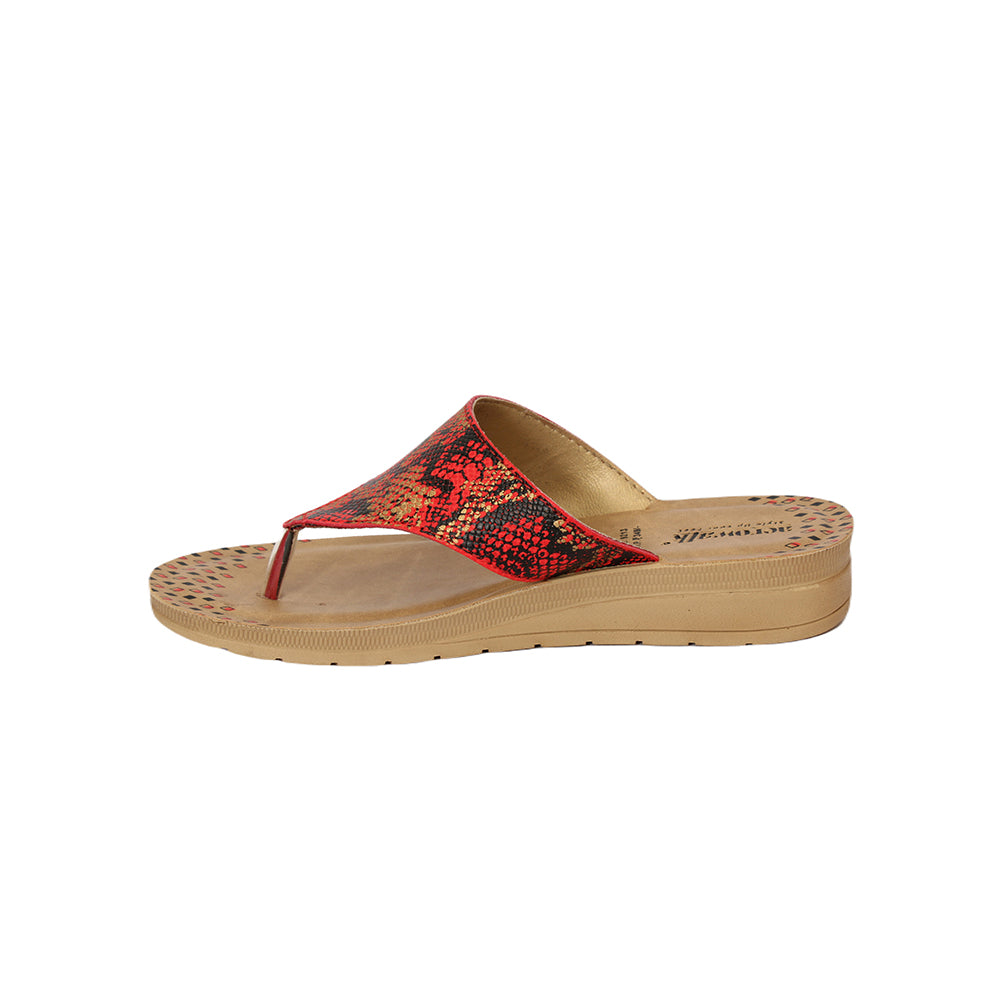 Aerowalk Women Slippers #9213 - CHERRY & GOLD