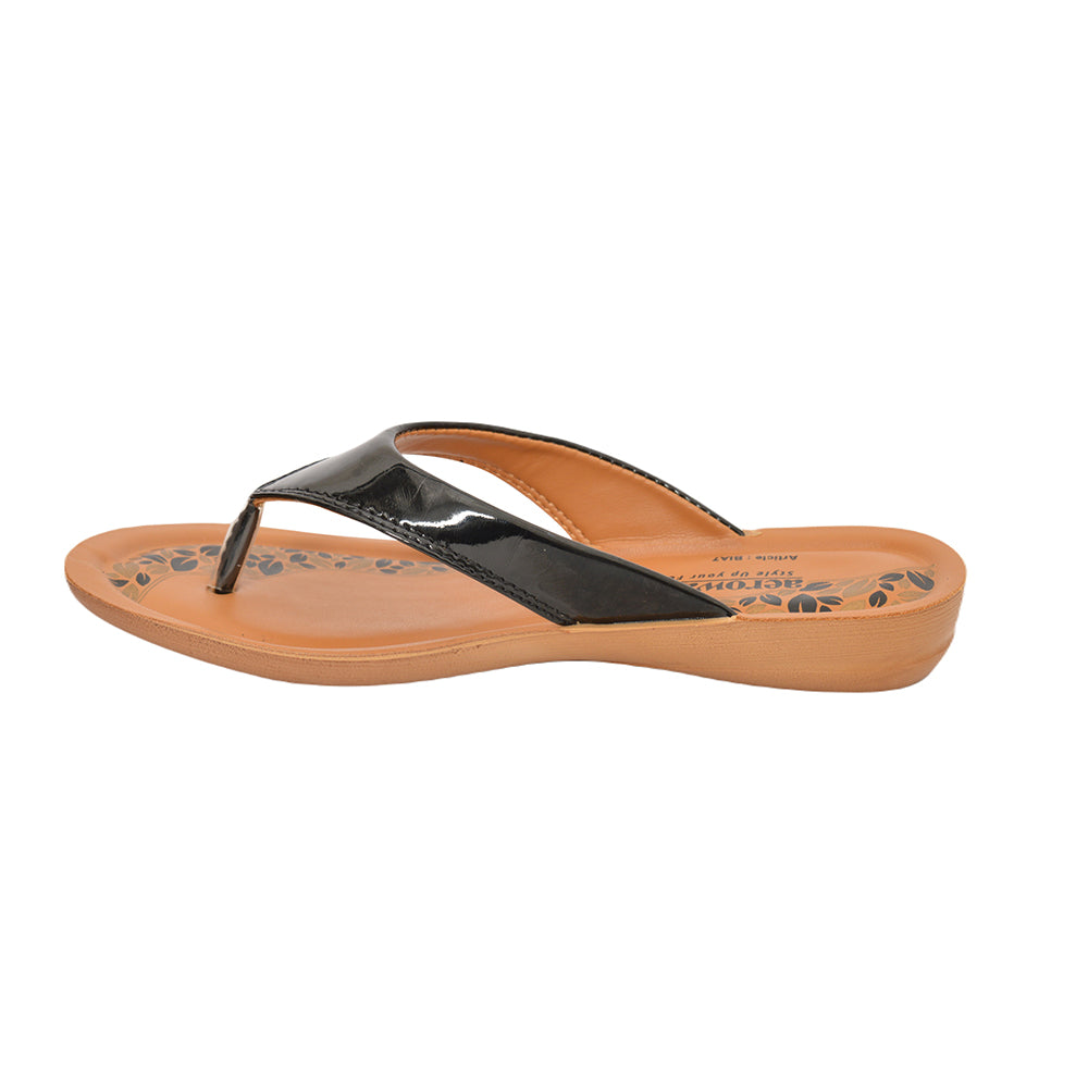 Aerowalk Women Slippers #BIA7 - BLACK