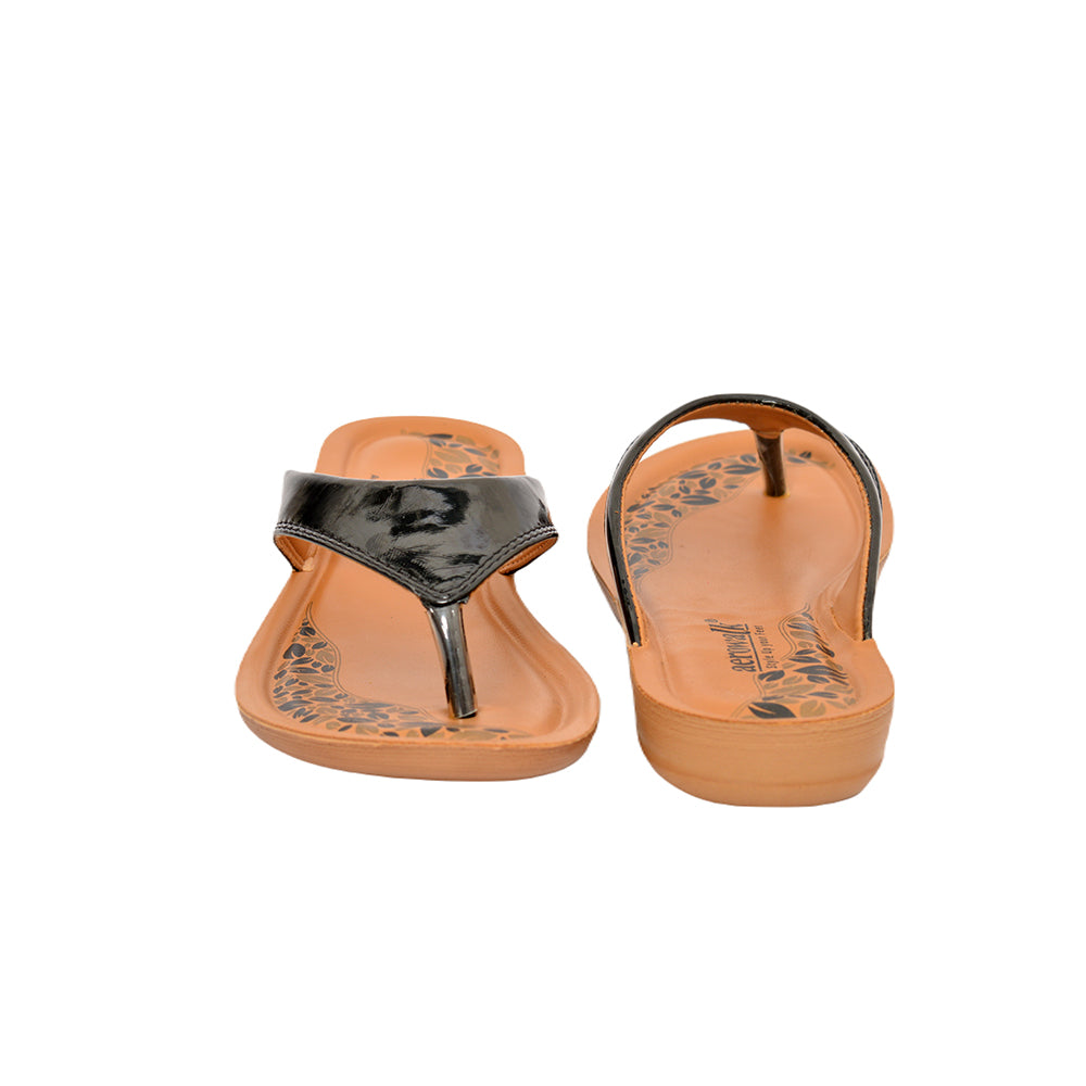 Aerowalk Women Slippers #BIA7 - BLACK