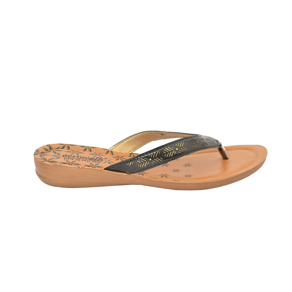 Aerowalk Women Slippers #BIA8 - BLACK