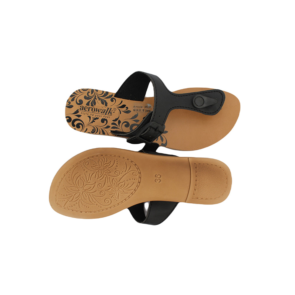 Aerowalk Women Slippers #IRD7 - BLACK