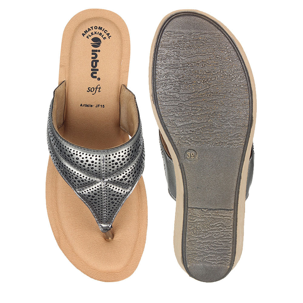 Inblu Women Slipper #JF15 - GUN METAL