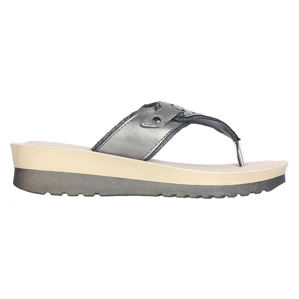 Inblu Women Slipper #LF01 - GUN METAL