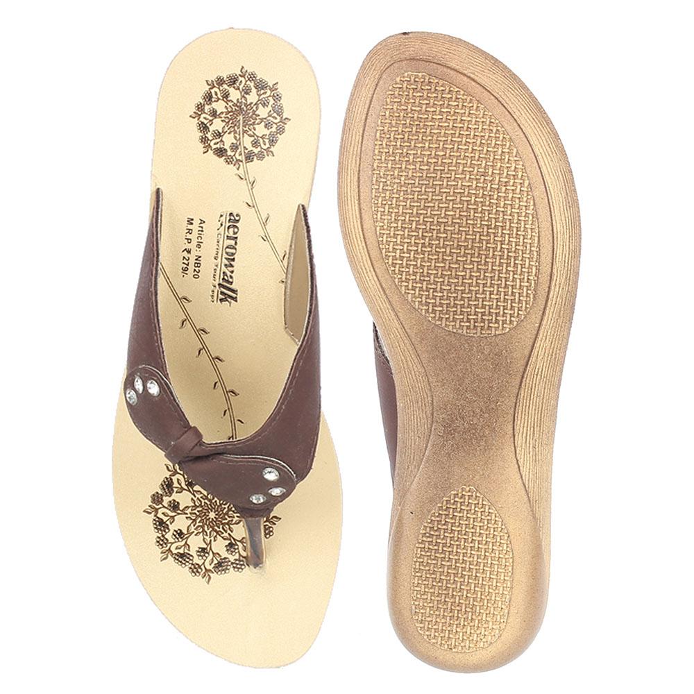 Aerowalk Women Slipper #NB20 - BROWN